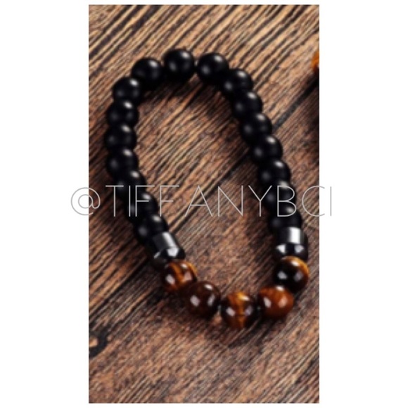 Hematite Tiger Eye Black Onyx Bracelet - Picture 3 of 5
